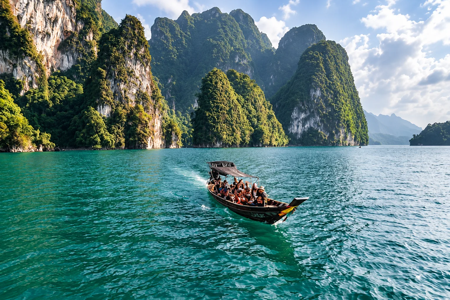 Boat trip on Cheow Lan Lake